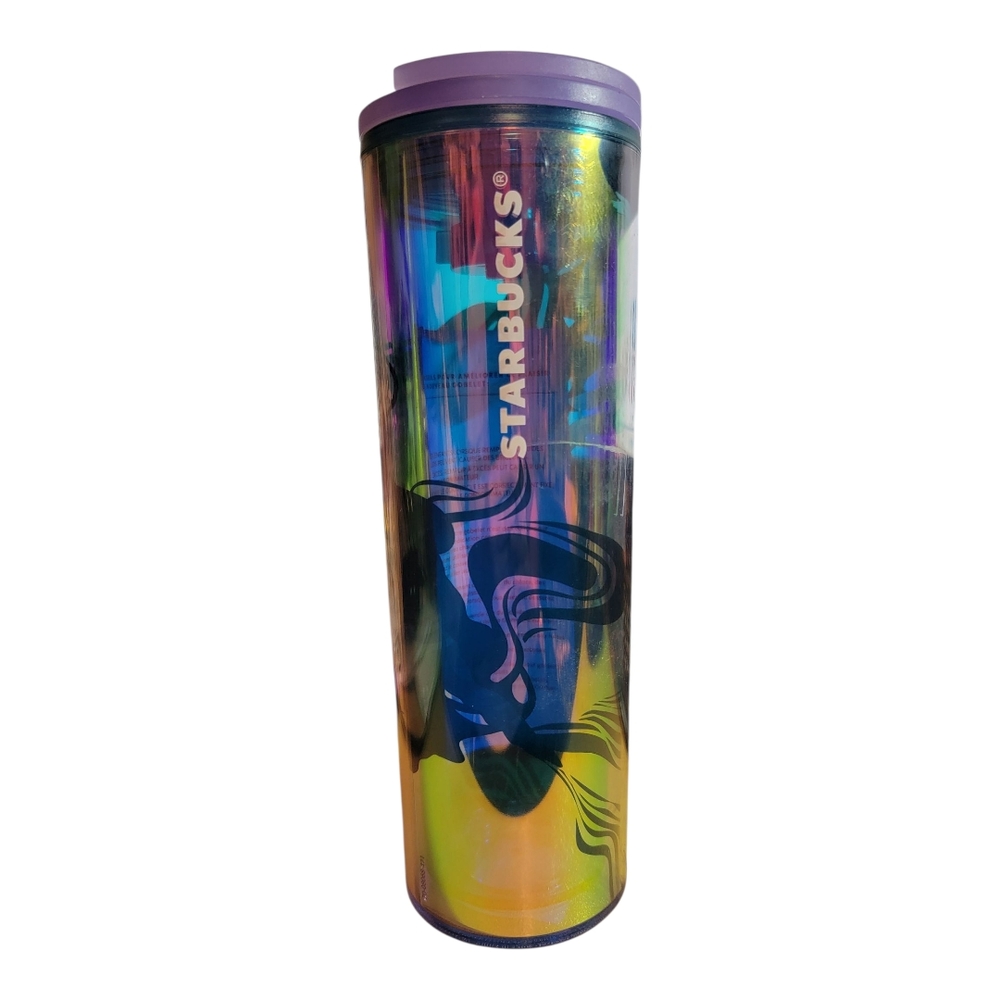 Starbucks Iridescent Mermaid‎ Scale Tumbler Purple Lid 16 oz